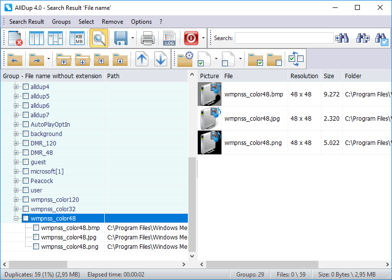 Click to view AllDup Duplicate File Finder 3.4.0 screenshot